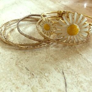 Daisy Cuff and Set of 4 Bangles